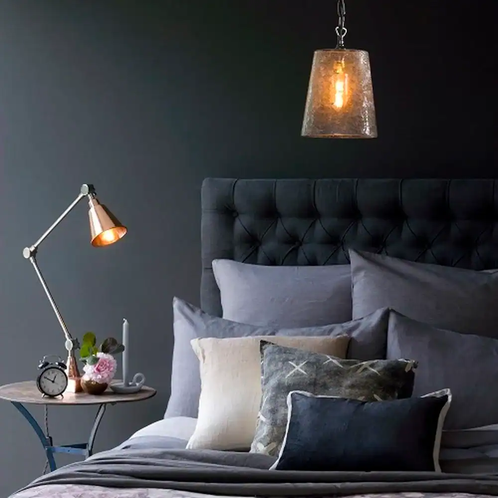 Dark and moody bedroom with layered lighting. Make Your Bedroom Look Expensive