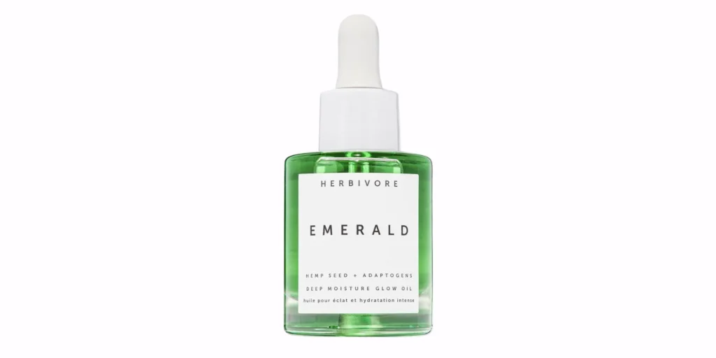 Herbivore Emerald Deep moisture glow oil. CBD Beauty Products
