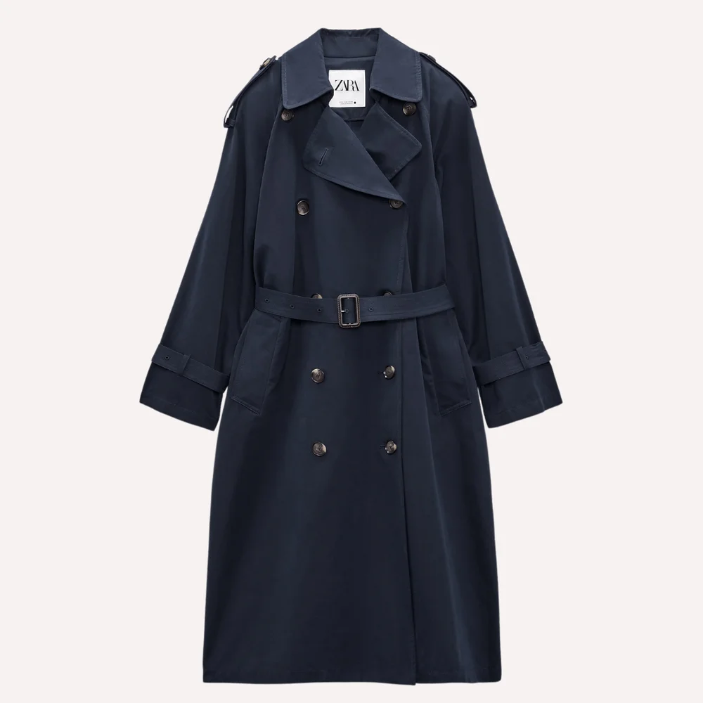 Dark blue trench coat