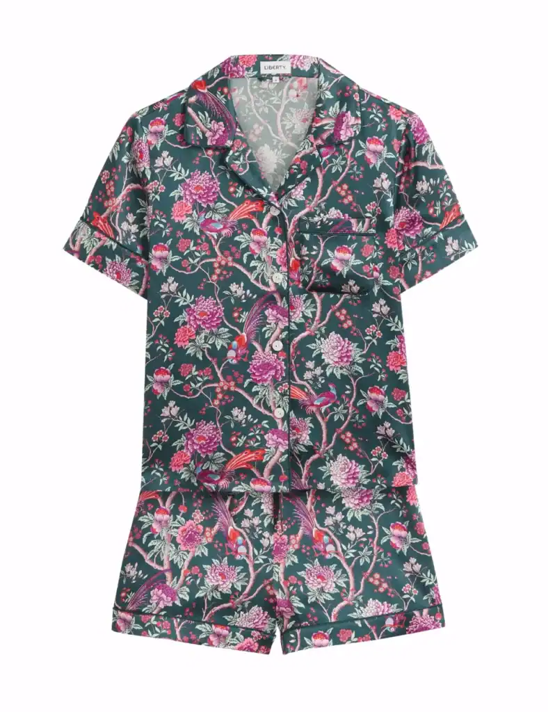 floral silk pjyama set