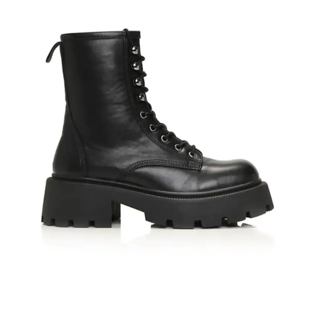 Black Chunky Lace Up Ankle Boots. Dr. Marten dupes