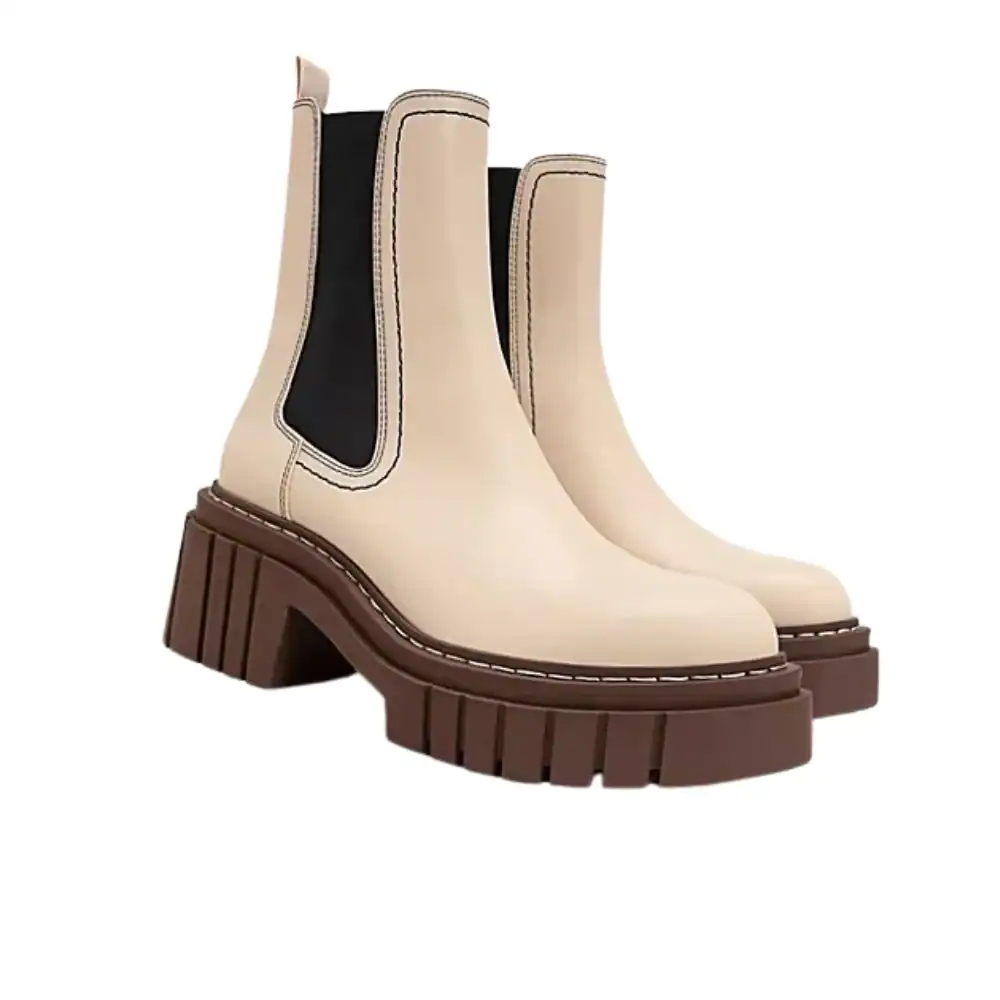 Stradivarius Cream Chunky Chelsea Boot From ASOS