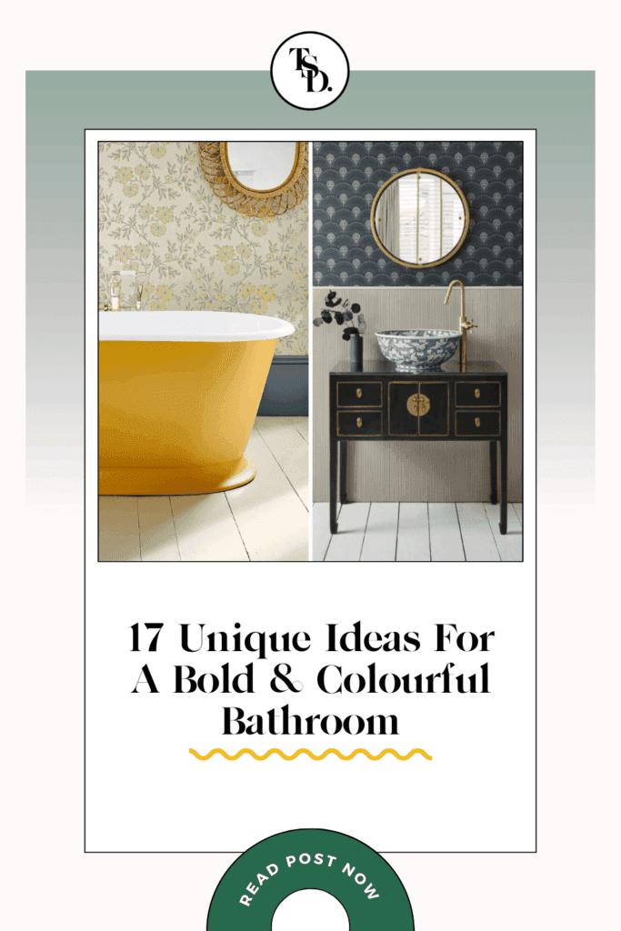Pin for Pinterest. 17 Unique Ideas For A Bold & Colourful Bathroom