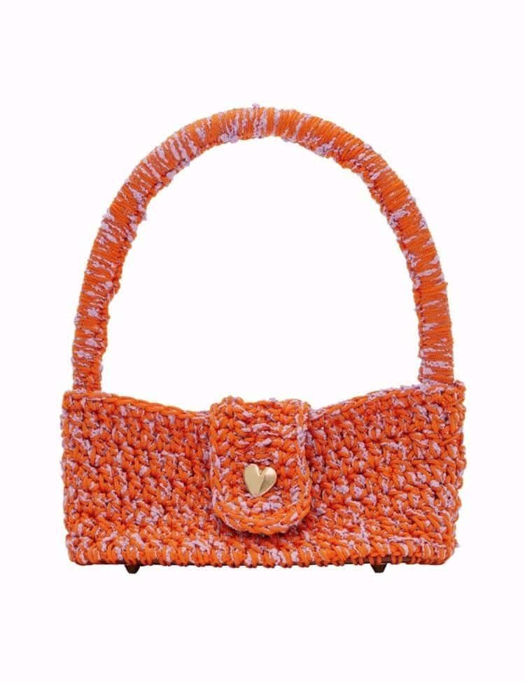 Orange crochet bag. Crochet fashion trend