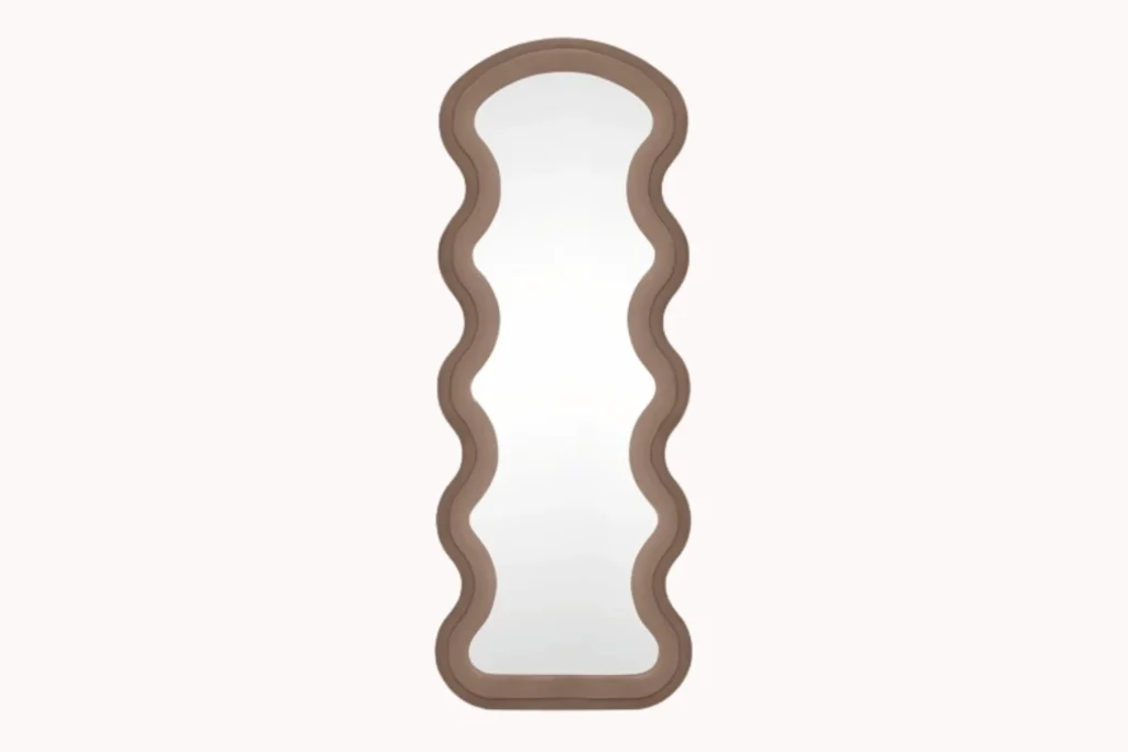 velvet wavy full length mirror. Mocha Mousse Homeware