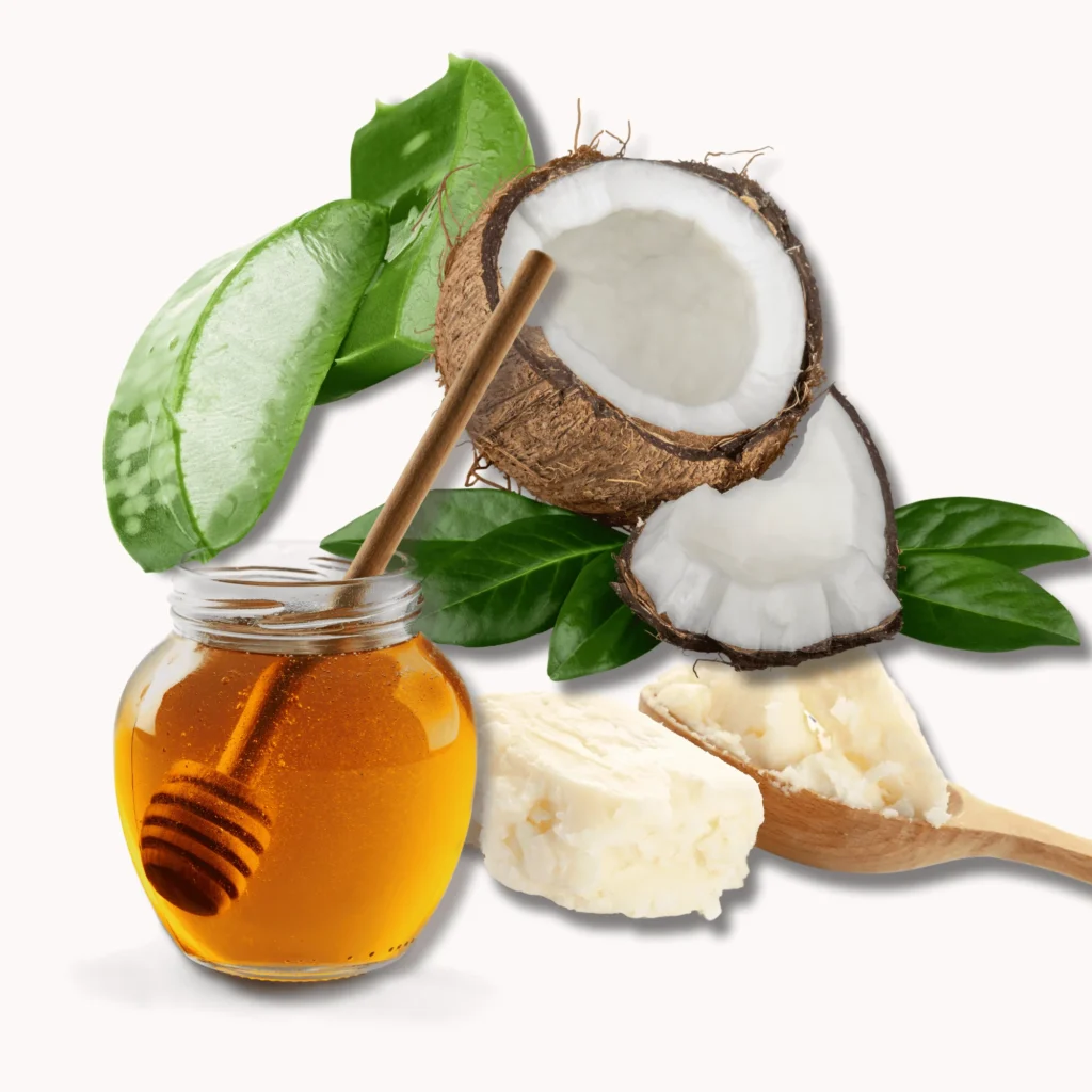 diy hair masks with aloe vera, coconut oil, aloe vera, honey