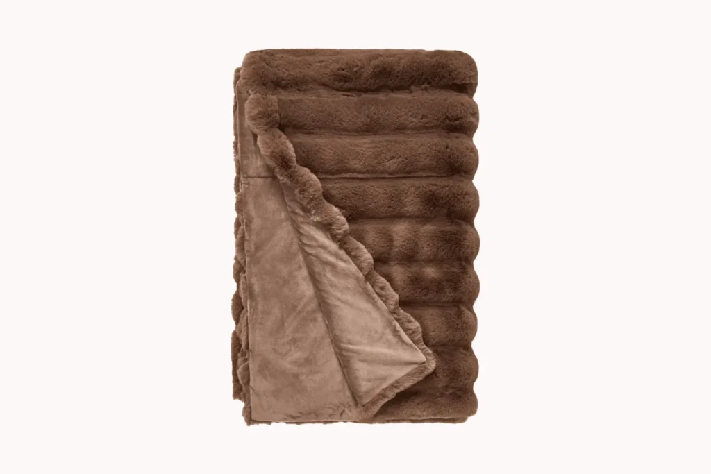 mocha Jumbo Faux Fur Throw from John Lewis. Mocha Mousse Homeware