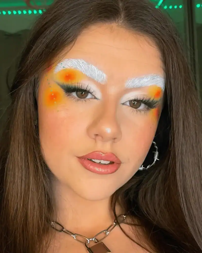 red and yellow aura makeup look