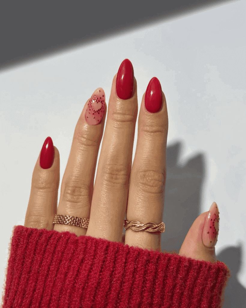 simple valentine's day nail design