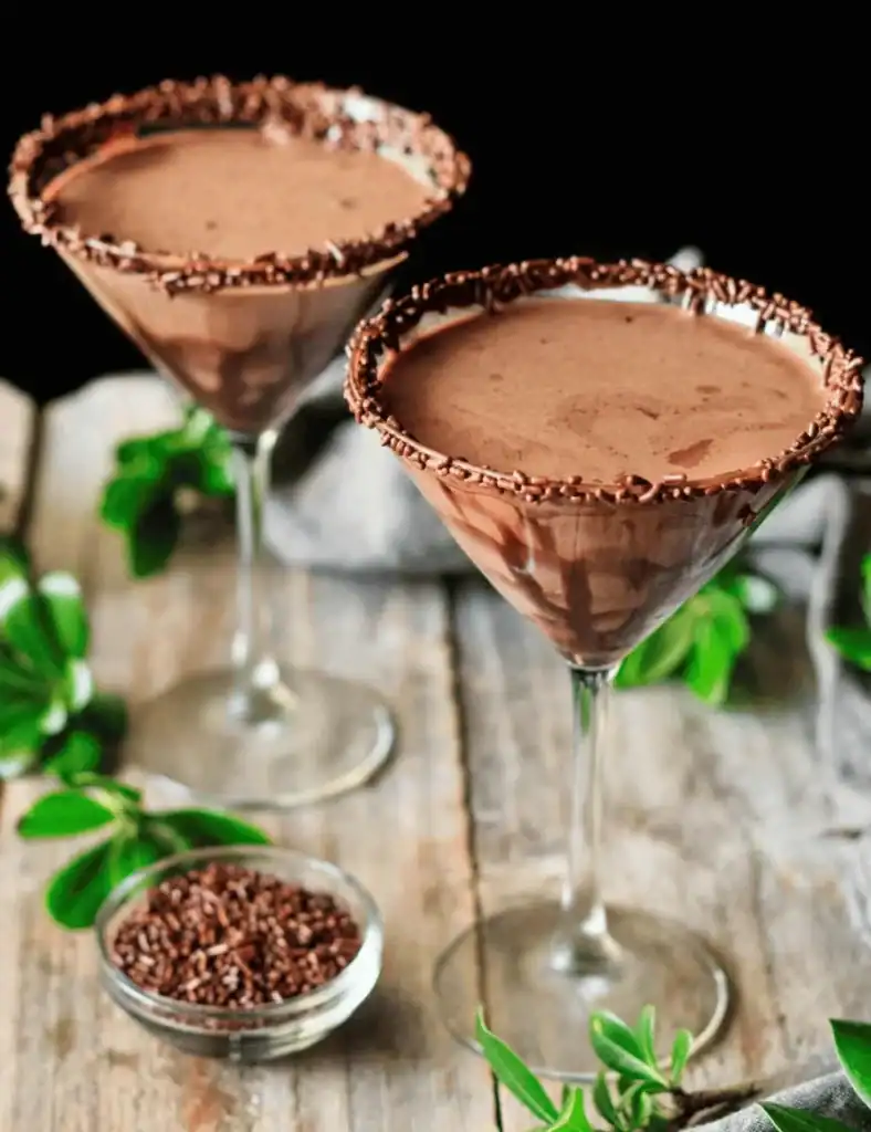Non-alcoholic Chocolate Mocha Martini. Coffee Mocktail Recipes