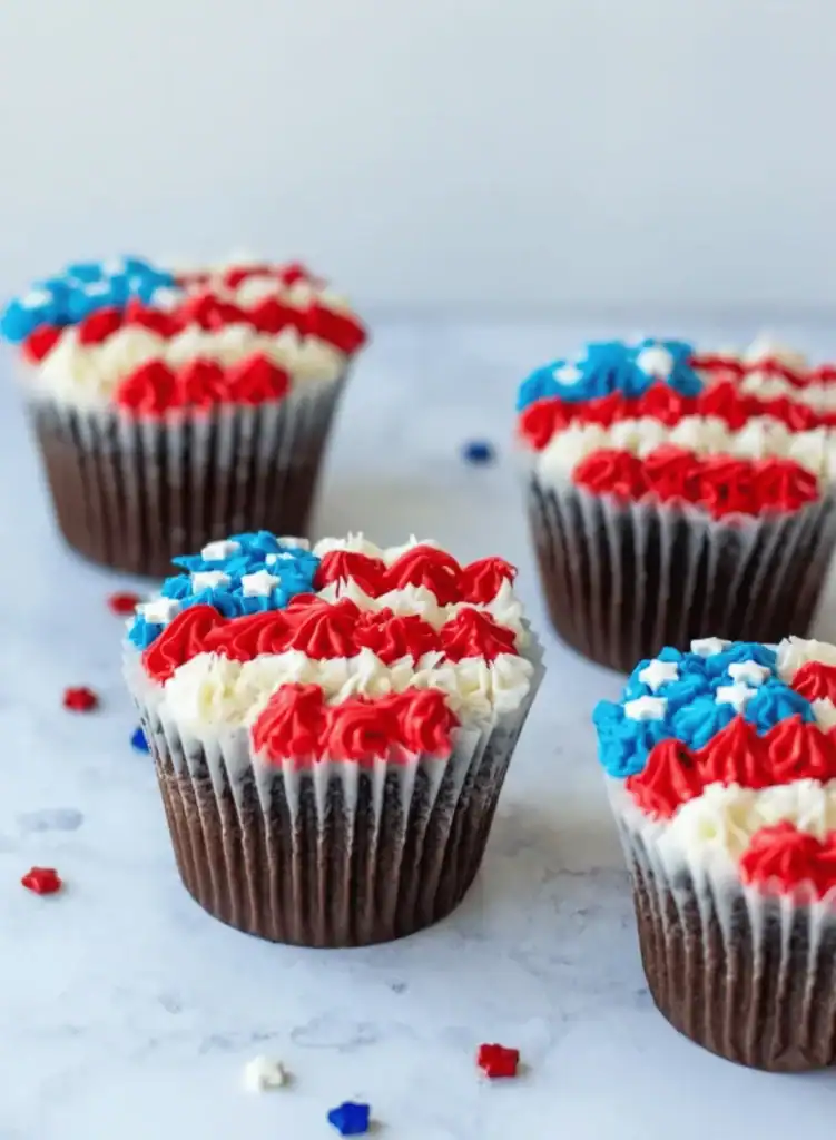 flag cupcakes