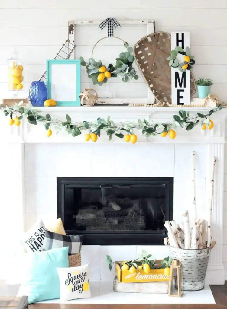 LEMON-THEMED SUMMER MANTEL DECOR IDEAS