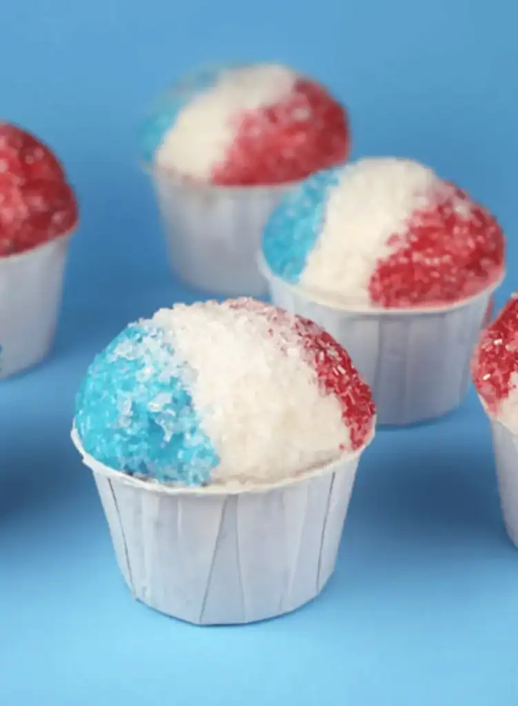 snow cone cupcakes