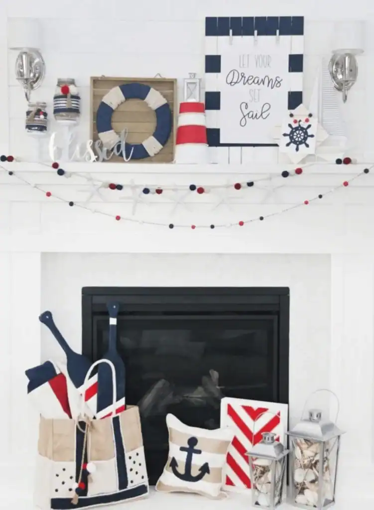 Nautical summer mantel