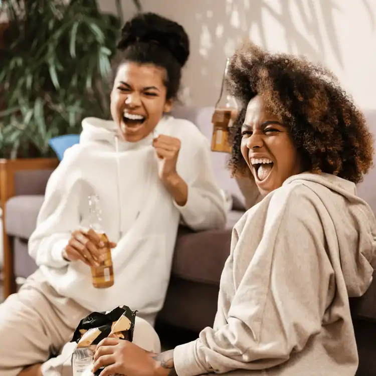 Two-Happy-Young-African-Women-Friends.-Saturday-selfcare-ideas