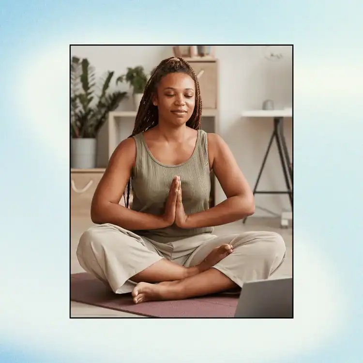 Woman-meditating-at-home.-Powerful-Gratitude-Affirmations-for-Personal-Growth-and-Success