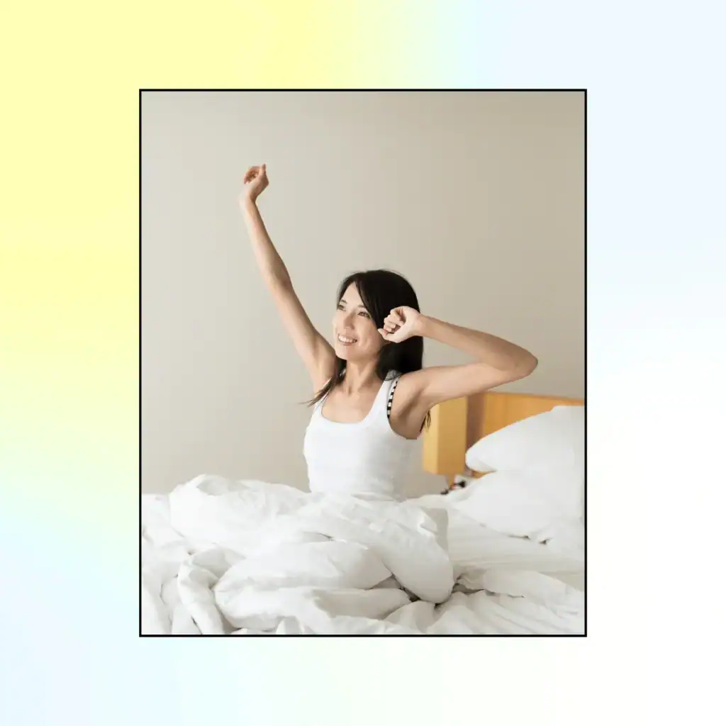 Woman-yawns-and-stretching-in-her-bed-in-the-morning.-Powerful-Gratitude-Affirmations-Morning-Gratitude-Affirmations
