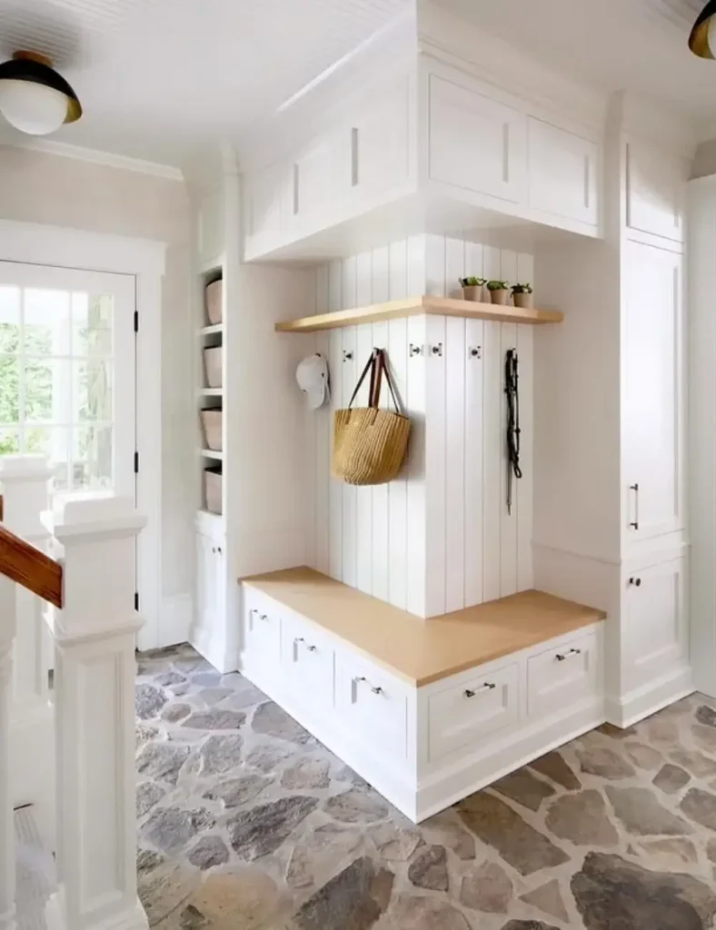 white mudroom