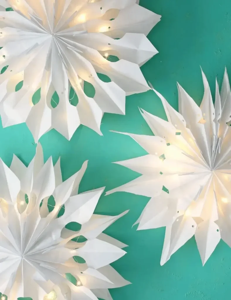 Paper Bag Stars with Lights