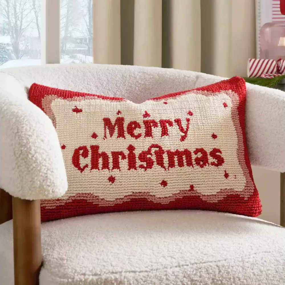 Candy Merry Christmas Tufted Cushion