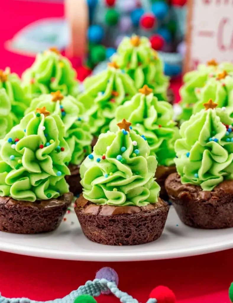 Christmas Tree Brownie Bites