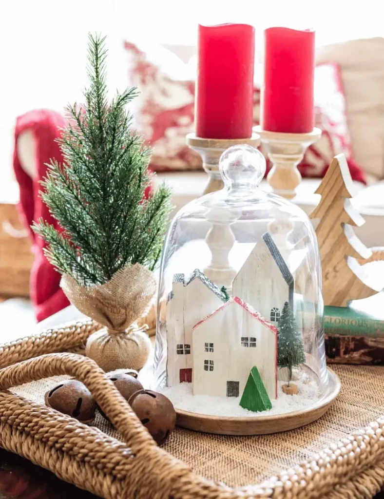 Mini Wooden House Christmas Cloche
