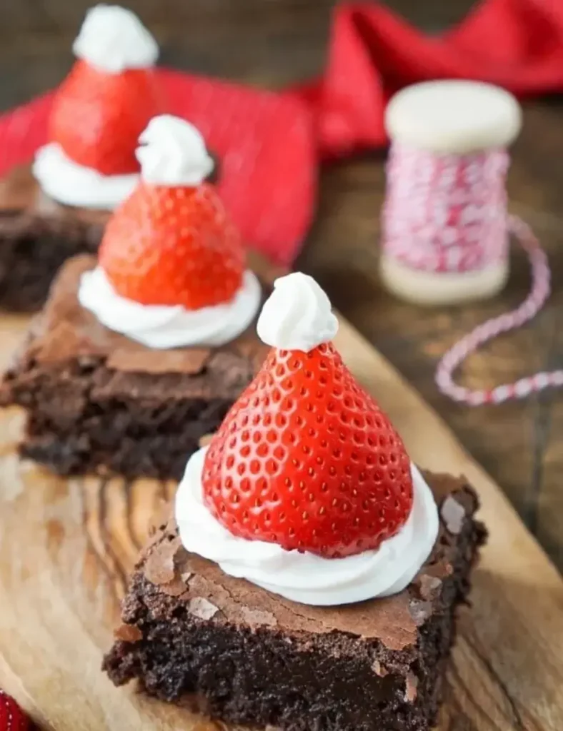 Santa Hat Brownies