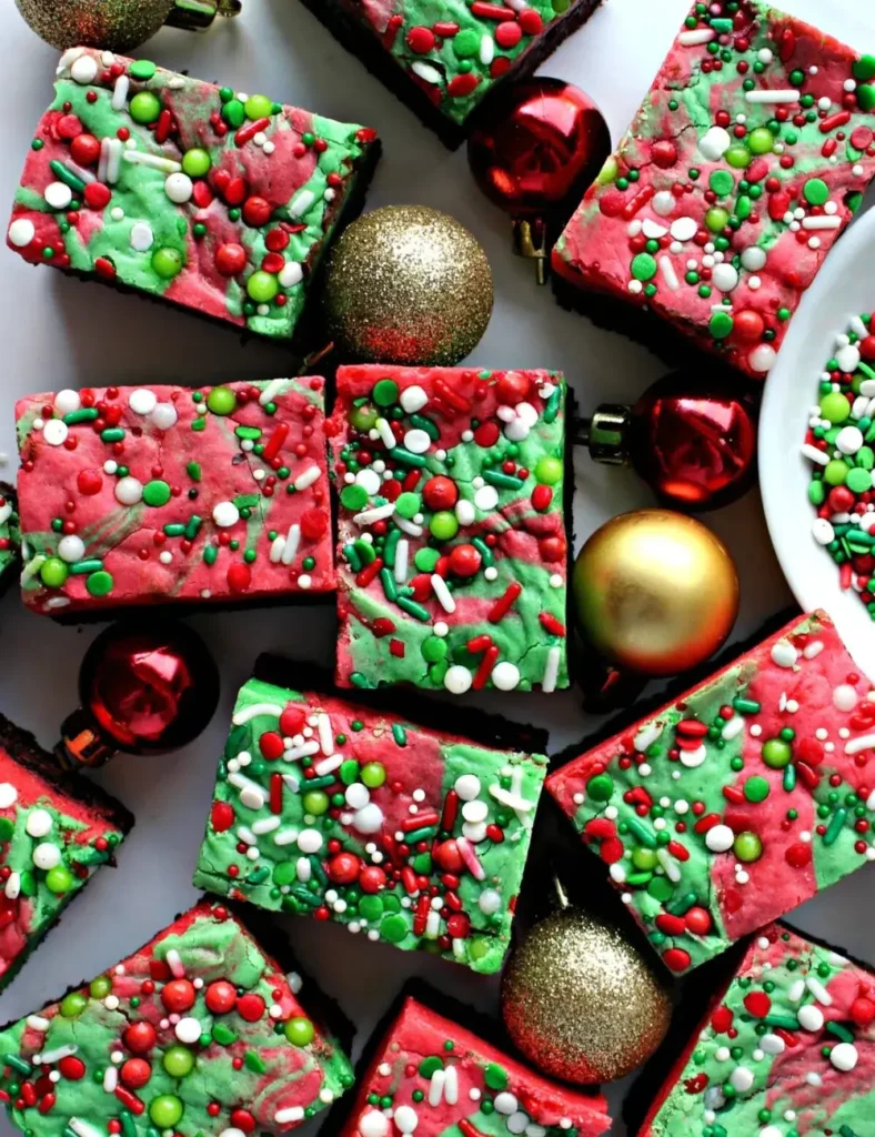 White Chocolate Peppermint Christmas Brownies