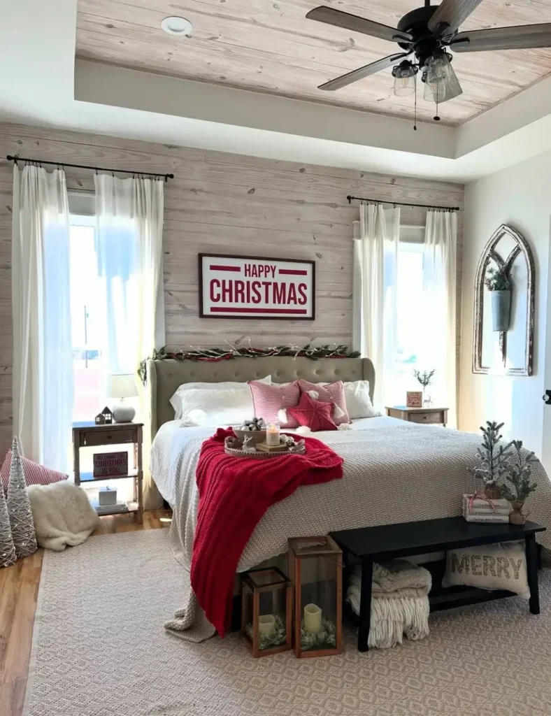 beachy christmas bedroom