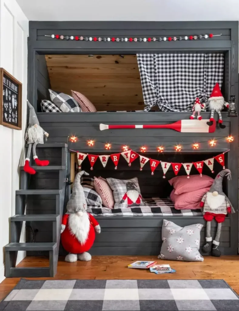 grey checkered Christmas Kids’ Bedroom Ideas
