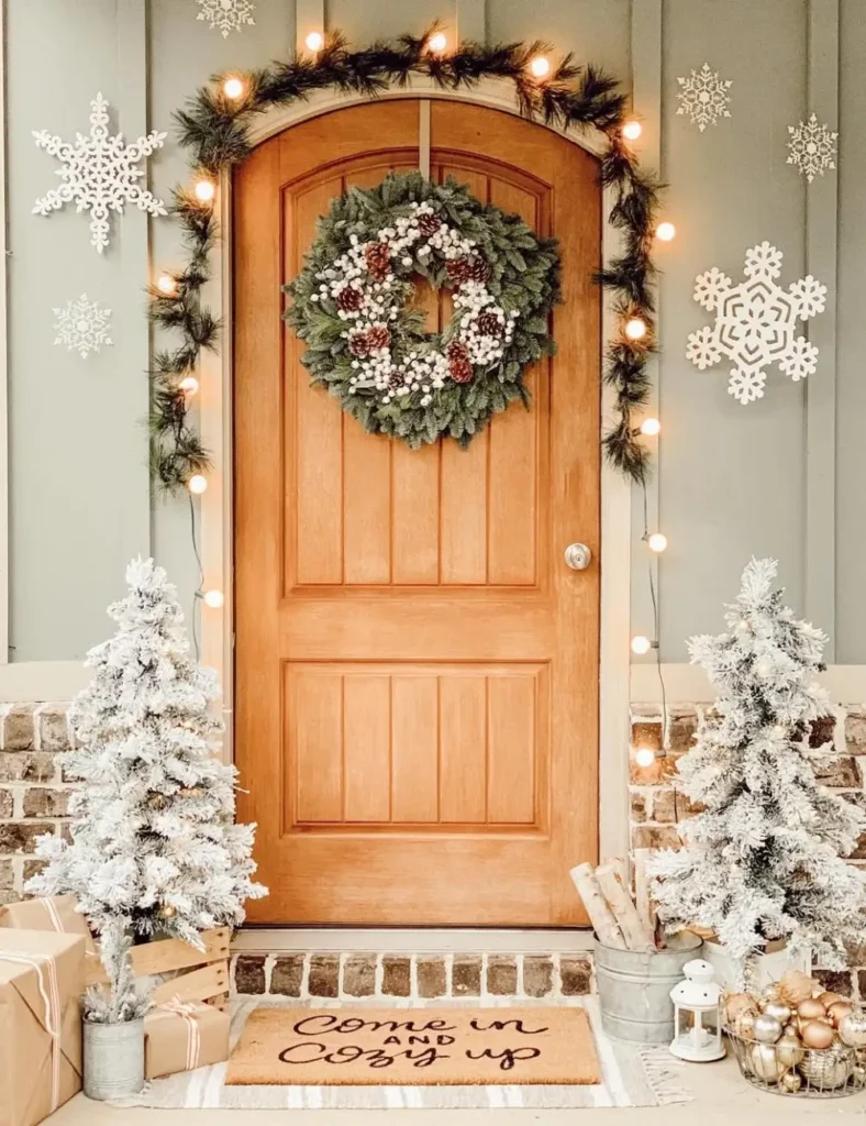 white Christmas Front Porch Ideas