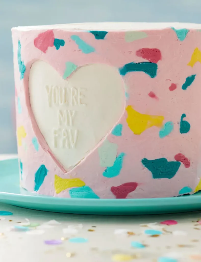 Buttercream Transfer Heart Cake