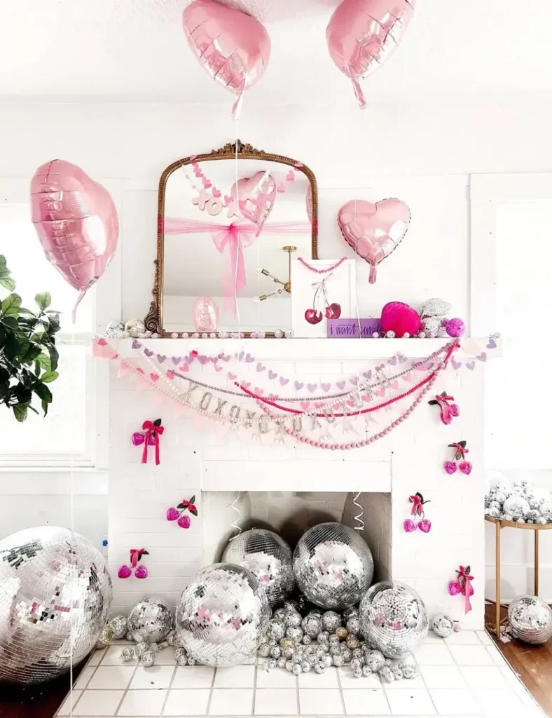 Conversation-Heart Candyland Mantel. Valentine's Day Mantel Decor Ideas