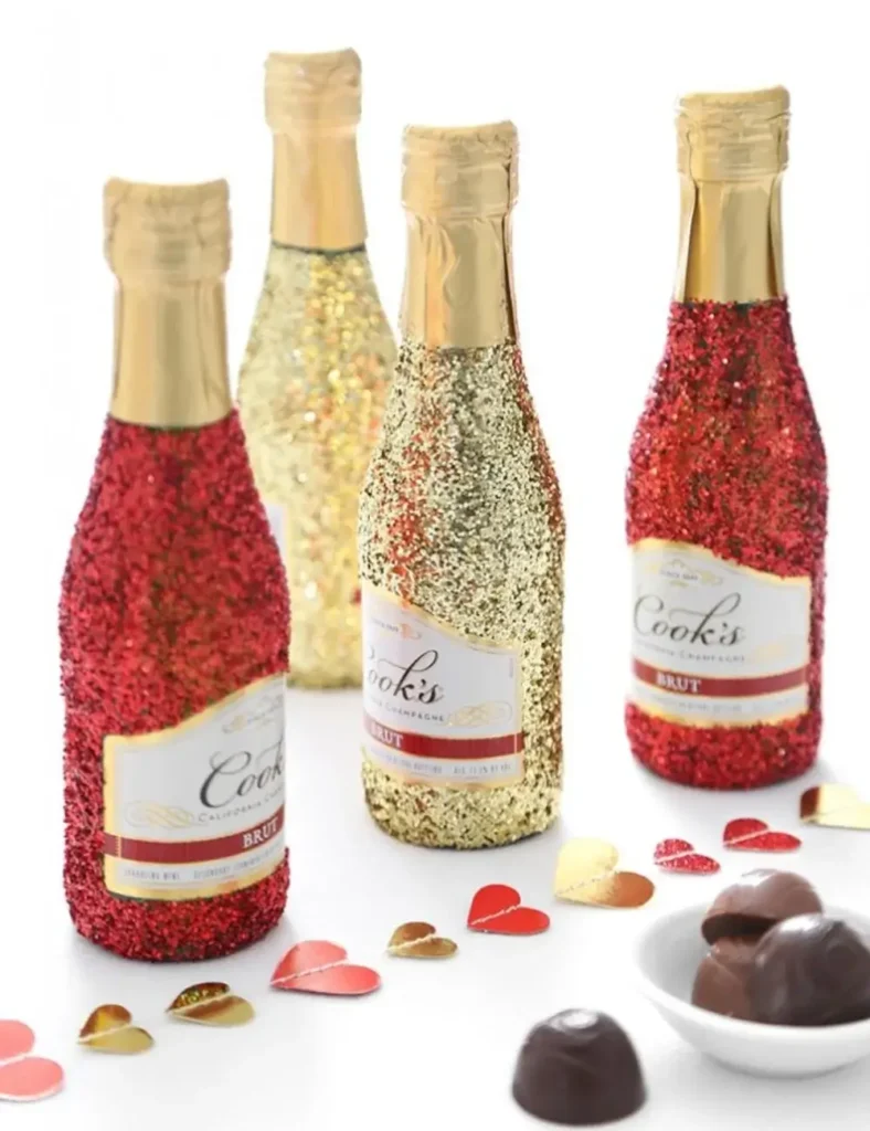 DIY Glitter Wine Bottles
