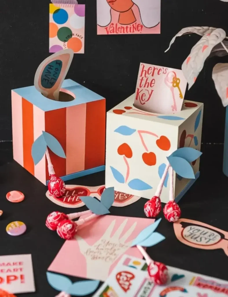 DIY Painted Valentine Box. Valentine's Day Craft Ideas