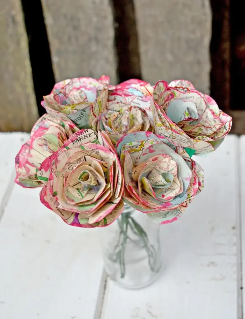 Paper Map Roses