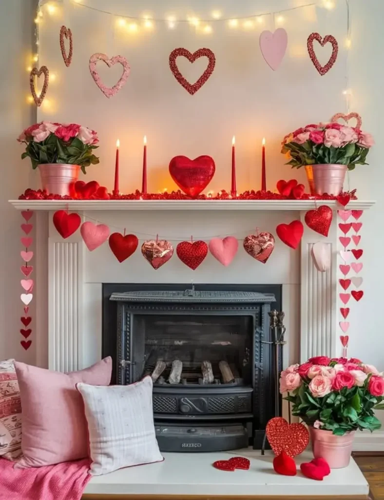 Romantic Glow Valentine Mantel