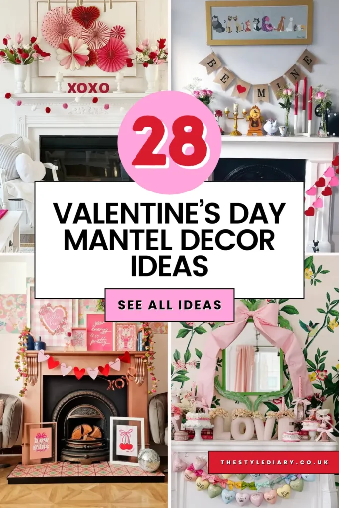 Valentine’s Day Mantel Decor Ideas