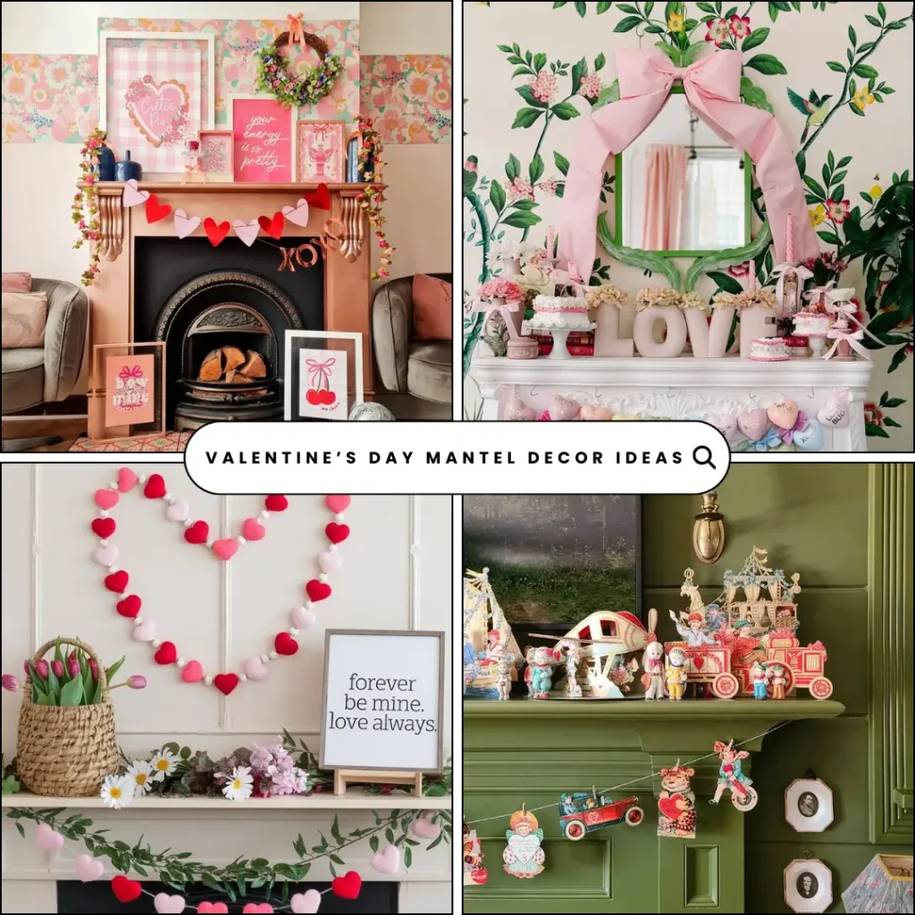 Valentine’s Day Mantel Decor Ideas