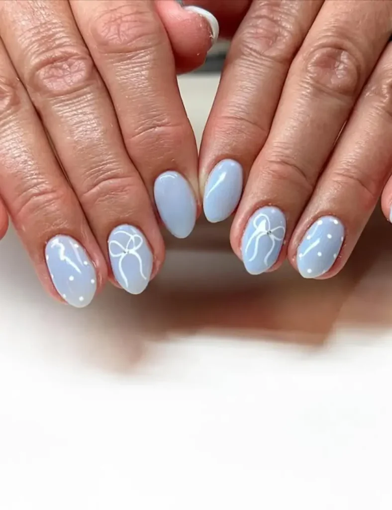 Baby Blue Mix-and-Match Mani