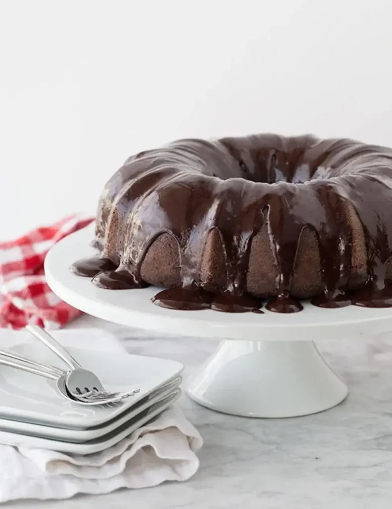 Devil’s Food Bundt Cake with Chocolate Espresso Ganache