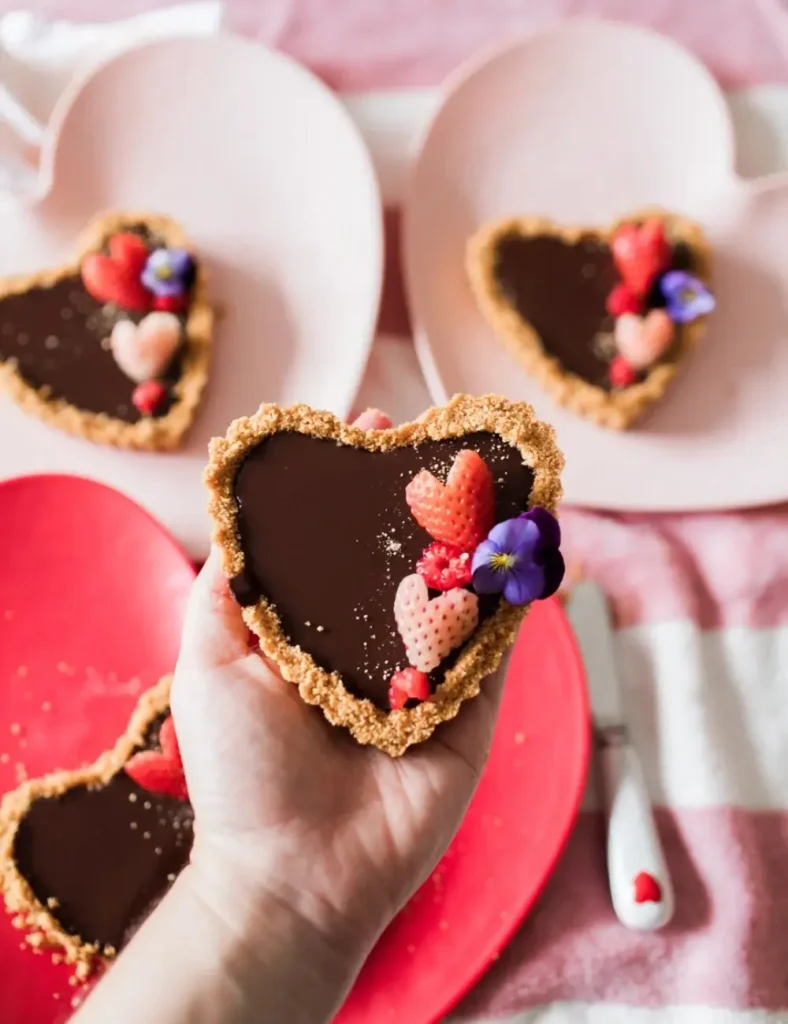 Heart Shaped Chocolate Tarts