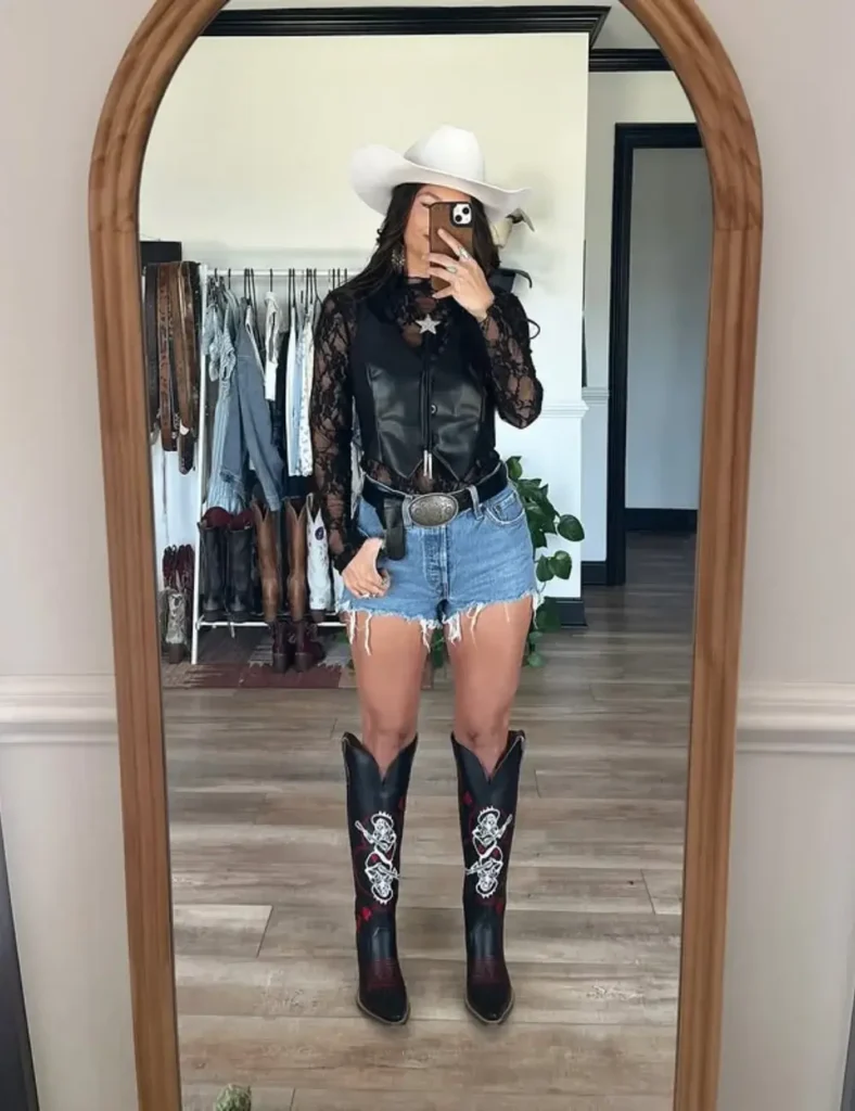 Lace Meets Leather. cowboy outfits