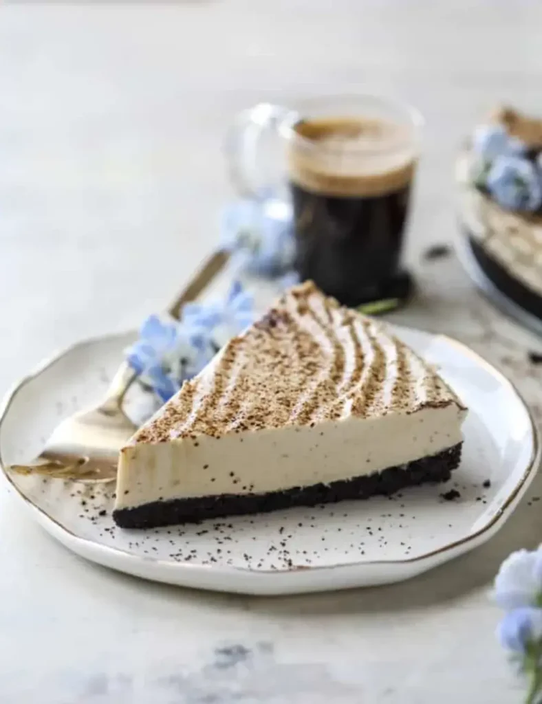 No-Bake Greek Yogurt Vanilla Espresso Cheesecake
