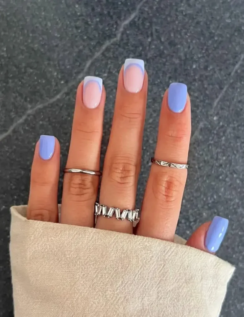 Soft Periwinkle Squared Tip nails