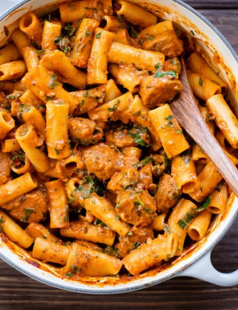 Spicy Vegan Sausage Pasta