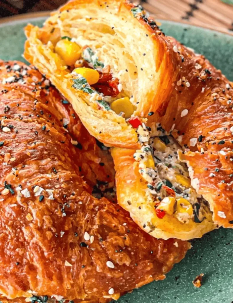 Spinach and Corn Croissant Sandwich