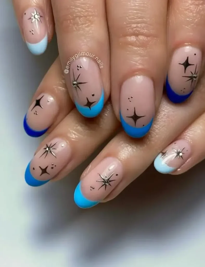 Starry Blue French Tips