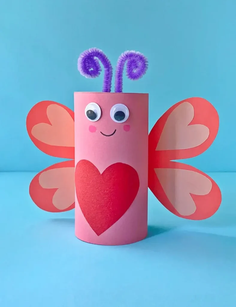 Toilet Paper Roll Butterfly. Valentine's Day Toilet Paper Roll Crafts