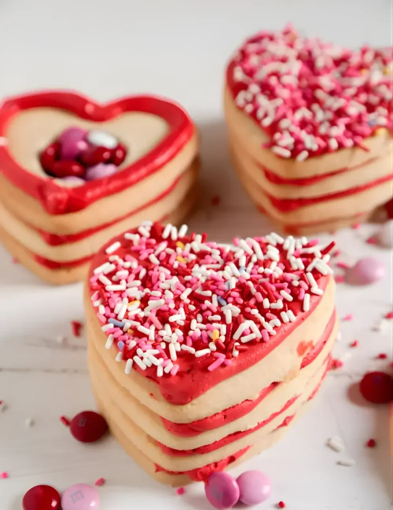 Valentine Surprise Sugar Cookie Stacks